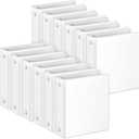 3 Ring Binders, 2" Round Rings 12 Pack, Fits 8.5x11in, View 2 Pocket, White