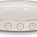 Plant Drip Tray - Ceramic Plant Saucer for Outdoors 9.3 Inch Plant Tray for Indoors No Holes Plant Pot Saucer Plant Dishes to Catch Water Round Plant Drainage Trays, Cream White