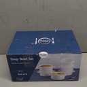 DELLING 6 Pack Soup Bowls with Handles, 24 Oz Large Serving Soup Bowl Set, Ceramic Soup Crocks for French Onion Soup, Cereal, Chilli, Stew, Microwave and Oven Safe, White