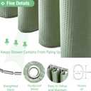 Dynamene Stall Fabric Shower Curtain - 36x72 Waffle Weave Weighted Cloth Shower Curtains for Bathroom, Neutral Heavy Duty Hotel Spa Luxury Bath Curtain Set with 6 Plastic Hooks,Sage Green