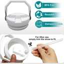 2-Pack Replacement Flip Straw Lids for Stanley IceFlow Tumbler 30oz and 20oz, Spill-Proof Cap with 2 Reusable Straws & 2 Cleaning Brushes, BPA-Free, Easy to Clean(White)