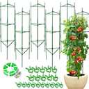 6 Pack Tomato Cage for Garden & Pots, Rust-Resistant Tomato Stakes Plant Cage Trellis Support for Climbing Vegetables Plants Flowers - 48 Inch