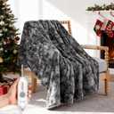 WOOMER Electric Heated Throw Blanket 50"x 60", Reversible Super Cozy Faux Fur&Sherpa, Fast Heating,4 Heating Levels & 4H Auto Off, Machine Washable, Overheat Protection, Gift