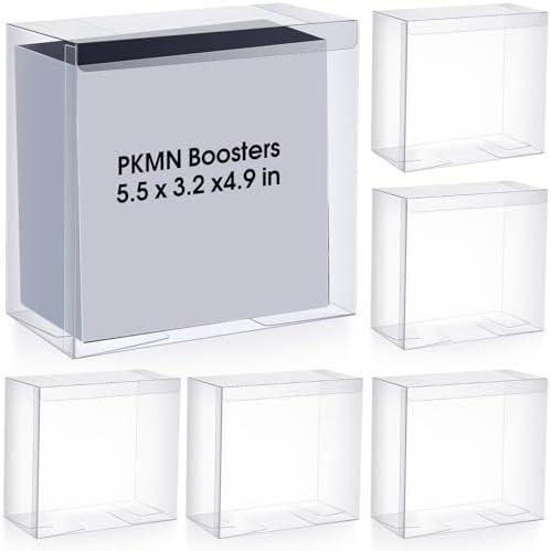 Yexiya 6 Pack Plastic Booster Box Protector 0. 50mm Thick Clear Display Box Plastic Display Case Compatible with English Modern Booster Boxes Collectors Cards Protector