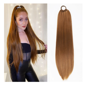 Ponytail Hair Extension For Women,Long Braided Ponytail With Hair Tie,Straight Wrap Around Braided Hair Extension,Synthetic Hair Ponytail Extension 26inch(Ginger)
