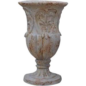 Vintage European Giant Garden Urn Planter, Decorative Cement and Fiber Flower Pot, Make Rust Finished, Wrap Foam Safely Delivered from Local Warehouse (Vintage, Large)