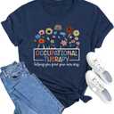 MAIHUN Occupational Therapy Shirt for Women Occupational Therapist Tshirt OT Month Gift Tee Top (Blue, XXL)