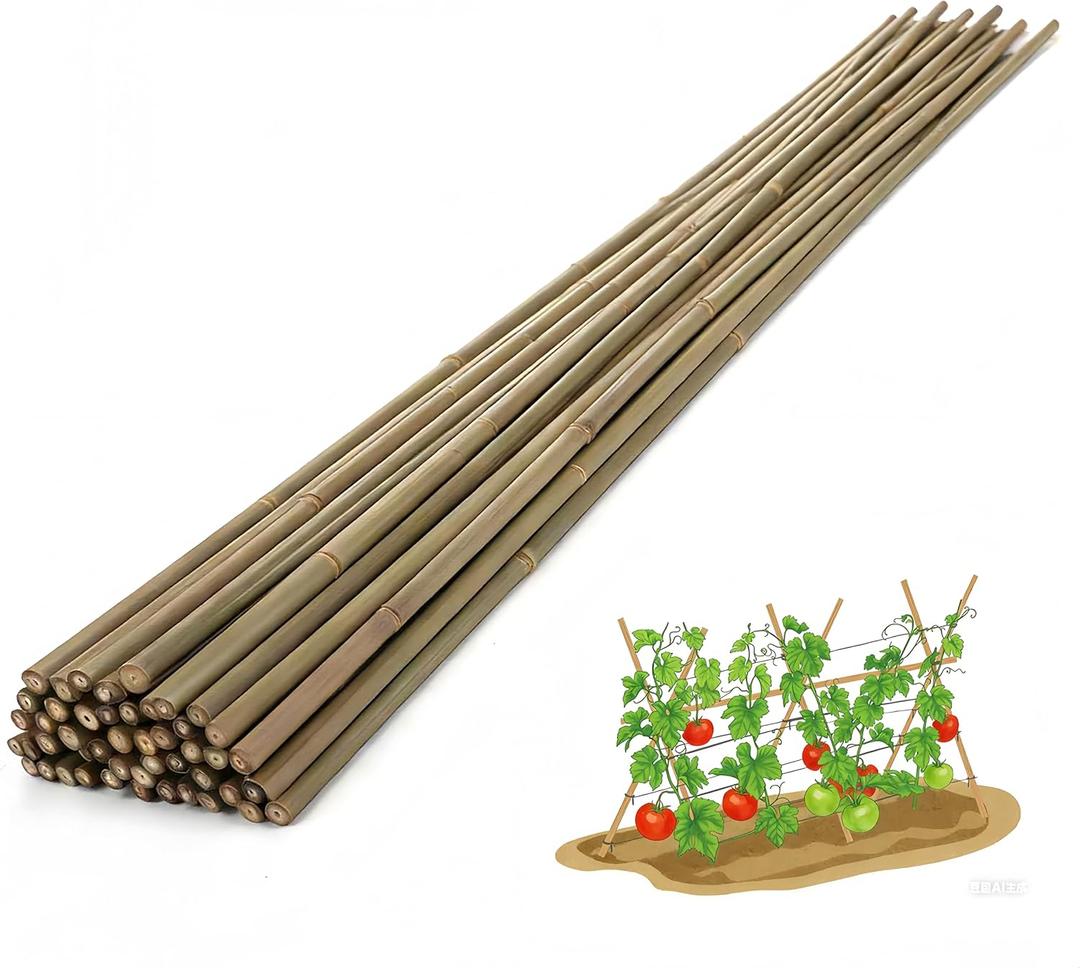 Bamboo Stakes,4Ft,65Pack,Bamboo Garden Stakes,for Tomato,Beans,Vegetable and Flowers, Potted Plants,Indoor and Outdoor Climbing Plants
