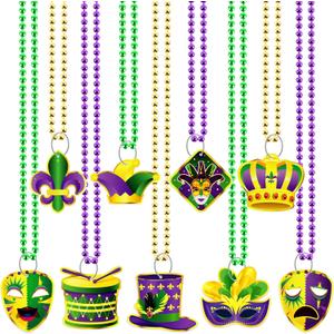 Moon Boat 36PCS Mardi Gras Felt Beads Bulk Carnival Accessories for Party Favors Decorations Festival Parades