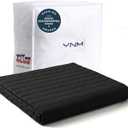YnM 17lbs Weighted Blanket for Adults, Cotton Heavy Bed Throw Blanket with Cooling Glass Beads for All Season Use, Ideal for One Person of 160lbs (60x80 Inches, Queen Bed, Black)