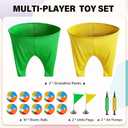Granny Pants Yard Game for Kids (31.5 in *24 in), 2Pcs Granny Pants Outdoor Games with 10 Bouncy Balls, 2 Pumps & Flags, Granny Pants Game for Family Carnival Party Reunion Gathering (Small)