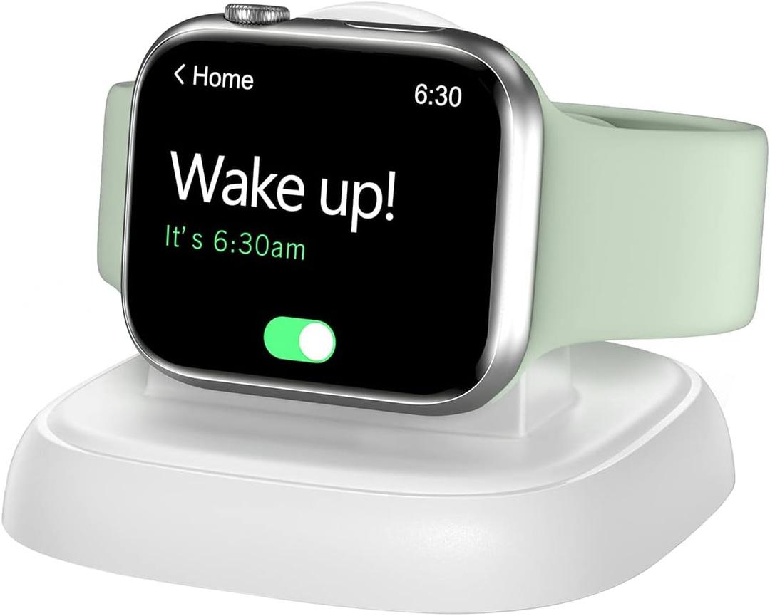 NEWDERY Charger Stand for Apple Watch, Portable Watch Charger for iWatch with USB C Cable,Fast Charging,Wireless Charging Station for iWatch Series 10/9/8/7/6/Ultra/5/3/2/SE, White