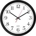 Bernhard Products Black Wall Clock, Silent Non Ticking - 16 Inch Extra Large Quality Quartz Battery Operated Round Easy to Read Home/Office/Business/Kitchen/Classroom/School Clocks