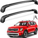 Roof Rack Cross Bars 220lb Compatible with KIA Telluride EX/S/SX/SX-Prestige 2019-2025 with Flush Rails,Heavy Duty Lockable Aluminum Roof Rails Crossbars Cargo Bars (Not for LX, X-Line or X-Pro) (Compatible with Telluride 19-25 with flush rails)