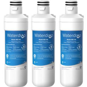 Waterdrop LT1000PC ADQ747935 MDJ64844601 Refrigerator Water Filter, Reduce chlorine, bad taste and odor, Replacement for LG LT1000P, ADQ74793501, ADQ74793502, Kenmore 46-9980, Pack of 3