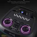 GKDT81 Karaoke Machine with 2 Microphones for Adults, 80W Rated Power, Dual 8" Woofers, Portable Bluetooth Party Speaker with Wheels & Pull Handle, Deep Bass, LED Lights, PA System for Outdoor Parties
