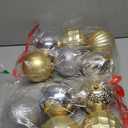 Syhood 12 Pcs 4 Inch Large Valentine Ball Ornament Christmas Tree Decoration Plastic Ornament Set Hanging Xmas Tree Ball for Xmas Holiday Wedding Party(Gold,Silver)