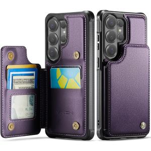 Vinich for Samsung Galaxy S26 Ultra Wallet Case with Card Holder, RFID Blocking Credit Slots Kickstand Shockproof Phone Cover for Women Men, Purple