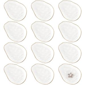 Shappy 12 Pcs Ceramic Jewelry Tray 4.5 in Ring Dish Bulk Decorative Trinket Dish for Bridal Christmas Birthdays Gifts