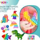 120 Pcs Fidget Toys Pack, Pop Sensory Party Favors Set Gifts for Kids Adults Boy Girl Stocking Stuffers Autistic Bulk Goodie Bag Filler Treasure Box Classroom Prizes School