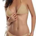 SHEKINI Women's Tie Side Bottom Padded Top Triangle Bikini Bathing Suit (Medium)