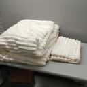 BEDELITE Fleece Queen Comforter Set -Super Soft & Warm Fluffy Cream White Bedding, Luxury Fuzzy Heavy Bed Set for Winter with 2 Pillow Cases