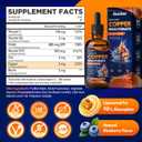 Liquid Copper Bisglycinate Drops, 2mg Chelated Copper Supplements, 2 Fl Oz