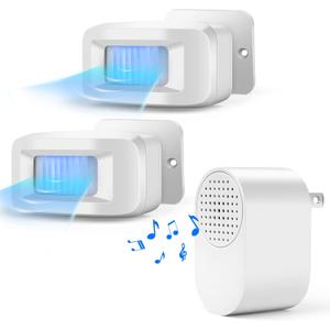 Driveway Alarm Motion Sensor - Driveway Alarms Wireless Outside Weatherproof Motion Detector Presence Outdoor Detector Door Home Security System Gate Mailbox Alert 1 Receiver and 2 Sensors