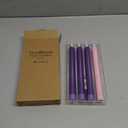 SHYMERY Flameless Advent Candles,Real Wax Battery Operated Electric LED Taper Candles with Remote Timer, Set of 4 Purple & Pink Flickering for Wreath Thanksgiving Christmas Outdoor Centerpieces
