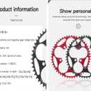 YBEKI 110BCD Chainring - CNC Machined 7075-T6 Aluminum Narrow-Wide Chainwheel for Road Bikes (36-58T Options) | 8-12 Speed Compatible | Ultra-Lightweight | Anti-Drop Design  (Black/Red)