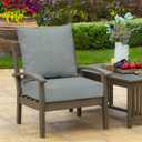 Arden Outdoor Deep Seat Cushion Set, 24 in x 24 in, Weather-Proof, Rain-Proof, Fade Resistant Patio Cushion for Chair, Sofa, and Couch Stone Grey Leala