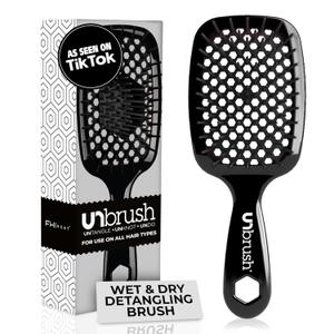 FHI Heat UNbrush Detangling Brush for Pain-Free Brushing on All Wet or Dry Hair Types Durable DuoFlex Anti-Static Bristles, Lightweight Handle, Vented Hair Brush