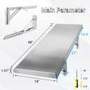 Folding Concession Shelf 48" x 18", Stainless Steel Drop Down Serving Food Shelf for Concession Windows