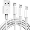 3 Pack Apple MFi Certified Charger Cable 6ft, Lightning to USB Cable Cord 6 Foot, 2.4A Fast Charging,Apple Phone Long Chargers for iPhone 13/12/11/11Pro/11Max/ X/XS/XR/XS Max/8/7/6 (6 ft, White)