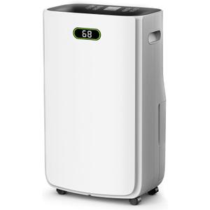 5000 Sq.Ft Dehumidifier for Basement with Drain Hose, 80 Pint Dehumidifiers for Home with Large 6.5L Water Tank,24H Timer,Child Lock,Defrost,Silent,4 Modes Operation Auto Shut-off
