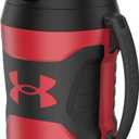 Under Armour Half Gallon Water Bottle Insulated, 64oz Insulated Water Bottle with Handle, Sports Water Jug, Fence Hook, Leak Resistant, for Baseball, Football & More (Red/Black)