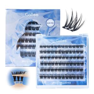 Self Adhesive Eyelashes Clusters Natural Look Wispy Press On Lash Clusters Pre Glued Eyelash Clusters Reusable No Glue Needed Lash Extensions