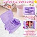 Travel Rolling Suitcase Compatible with Barbie Dolls 12-Inch Holds up to 6 Dolls, Storage Luggage Backpack with Wheels and Handle, Multiple Pockets for Dolls Clothes, Accessories, Purple, Bag Only