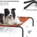 Love's cabin Elevated Cooling Dog Bed for Large Dogs, Portable Indoor & Outdoor Raised Pet Dog Cat Cot, Durable Summer Frame with Breathable Mesh, Terracotta, 48 inches