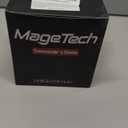 Mage Tech Card Deck Box for MTG Commander - Patented Design, Commander Display, Fits 100 Double-Sleeved Cards, 35pt Card Brick & Dice Tray - Black/Red