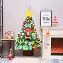2 x HmiL-U Felt Christmas Tree - 3.4 FT Christmas Decorations for Toddlers with 30 Pcs Ornaments,DIY Xmas Gifts for Door Wall Hanging Decorations