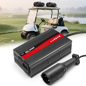 Nakkaa 48 Volt Golf Cart Charger with 3-Pin Round Plug 6 Amp Compatible with DS Golf Cart