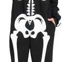 Spooktacular Creations Halloween Skeleton Jumpsuit Adult Skeleton Costume Hooded Jumpsuit Cosplay Costume Sleepwear Homewear Large