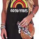 Sun Salt Sand Coconut Tree Tank Mini Dress for Women Casual Loose Sleeveless Beach Praty Shirts Summer Vacation Short Dress.XL