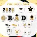Geyee 20 Pcs 2026 Graduation Car Magnets Set Congrats Class of 2026 Magnetic Grad Magnets Reflective Waterproof Congrats Grad Graduation Decorations for Car Refrigerator Garage Door(Black)