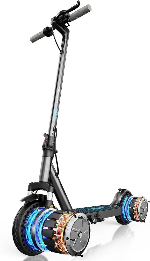 QnQ Electric Scooter, Peak 500W/1000W Dual Motors, Max20/28/35Miles Long Range, Top 19MPH/21MPH Speed, 8.5"/10" Tires, Dual Suspension, Dual Brake, E-Scooter for Adults and Teens