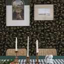 Heroad Floral Wallpaper Black and Gold Contact Paper Boho Wall Paper Peel and Stick Modern Removable for Cabinets and Drawers Waterproof Self Adhesive 17.3" x 78.7"