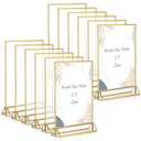 Yuanan 12PCS 5x7 Acrylic Sign Holder, Table Top Sign Holder Double Sided Wedding Table Number Holders Clear Picture Frame for Restaurants, Weddings, Banquets, Menus, Flyers and Tables Numbers