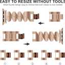 Metal Bands for Apple Watch for Women & Men 42mm 44mm 45mm 46mm 49mm, Compatible with iWatch Series 11/10/9/8/7/6/5/4/3/2/1 & SE/Ultra 3/2/1, Elegant Stainless Steel Strap with Secure Clasp, Rose Gold