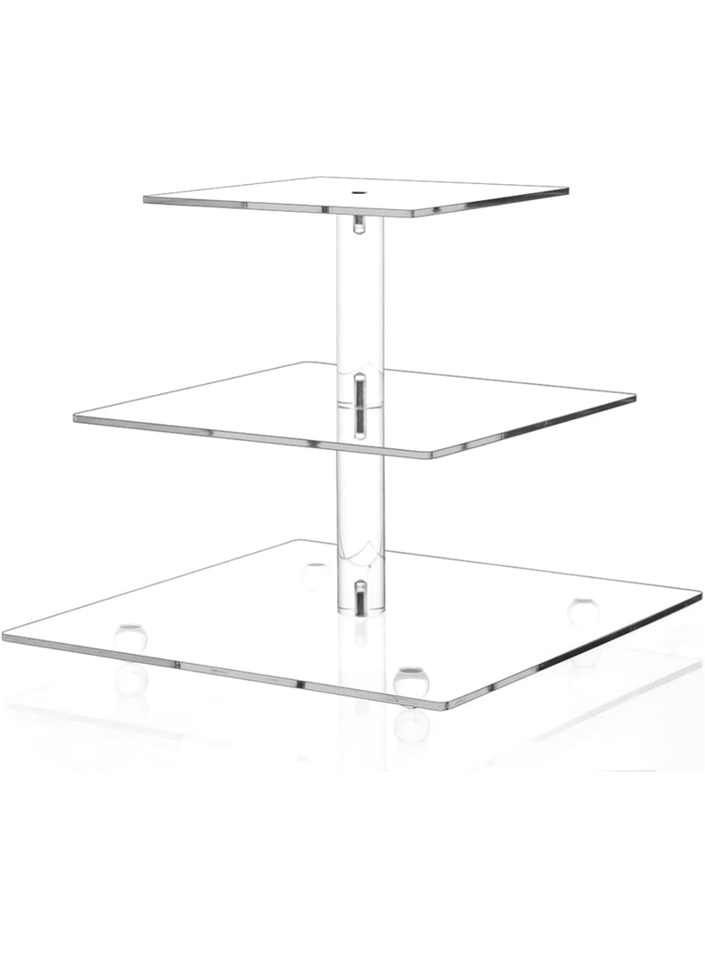LoveDisplay Cupcake Stand with Lights, 3 Tier Cupcake Display, Light Up Cupcake Stand for 24 Cupcakes, Dessert Table Display Set for Weddings, Christmas, Birthday Parties (Blue Light)